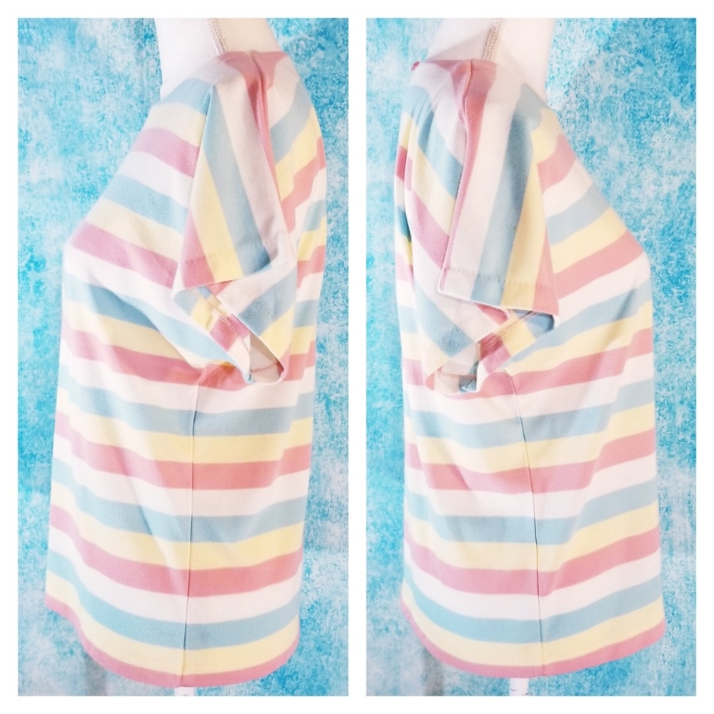 VTG 80s Career Guild Pastel Striped Dolman Top - Picture 13 of 14